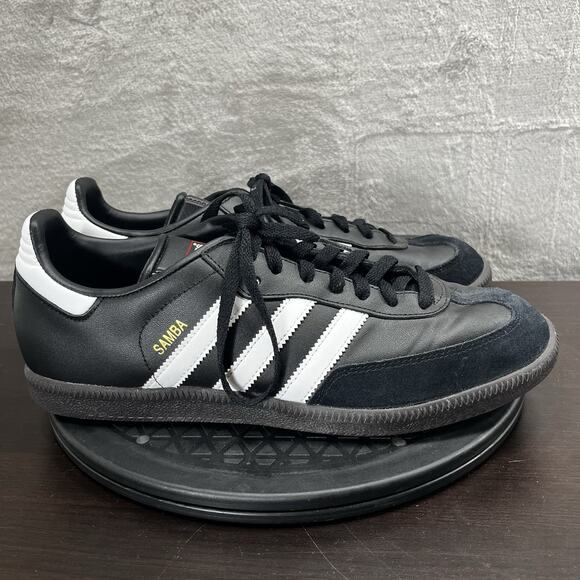 Adidas Mens Size 10 Black Suede Samba Classic Indoor Soccer Lace Up Sneakers - Picture 1 of 10